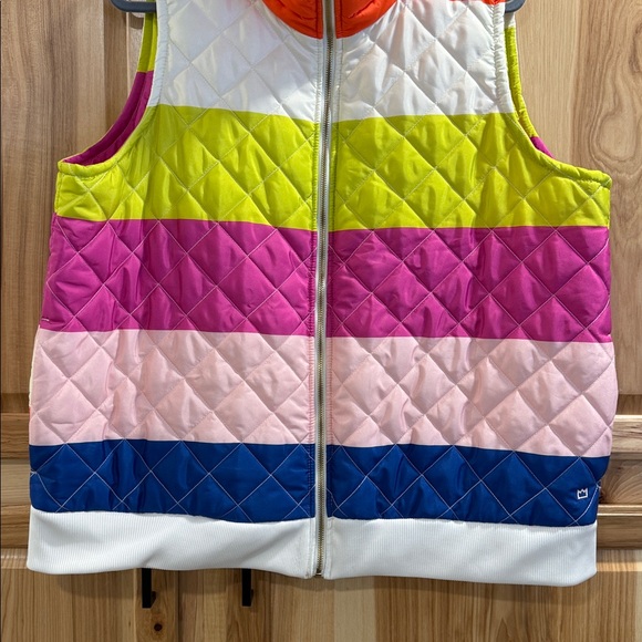 Crown & Ivy Multicolor Striped Colorblock Women’s Quilted Outdoor Vest Size XXL - Picture 3 of 8